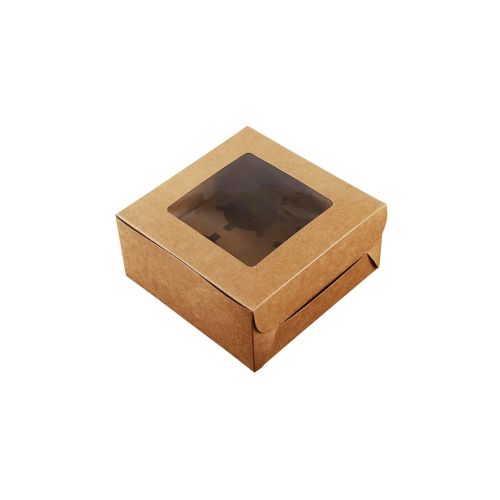 Cupcake Box - 4 Portion Brown