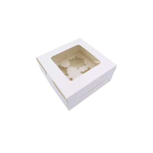 Cupcake Box - 4 Portion White 