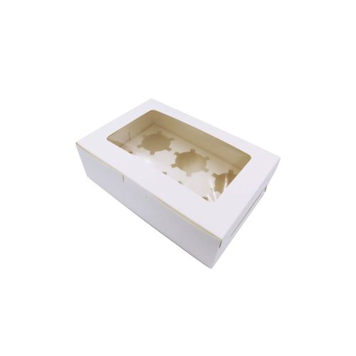 Cupcake Box - 6 Portion White